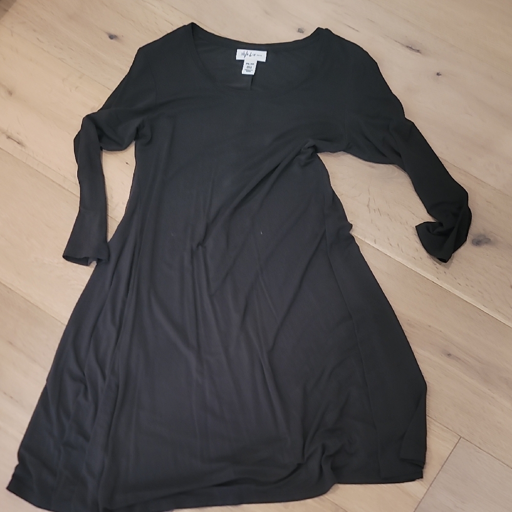 Deep Green 3/4 Sleeve Jersey Dress